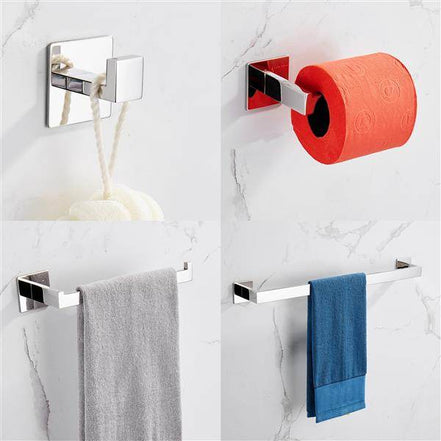 MLNshops Bathroom Towel Rack Set with Strong Adhesive Toilet Paper Holder