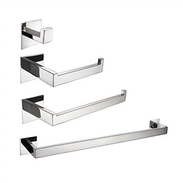 MLNshops Bathroom Towel Rack Set with Strong Adhesive Toilet Paper Holder