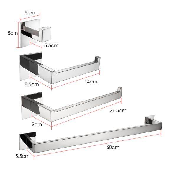 MLNshops Bathroom Towel Rack Set with Strong Adhesive Toilet Paper Holder