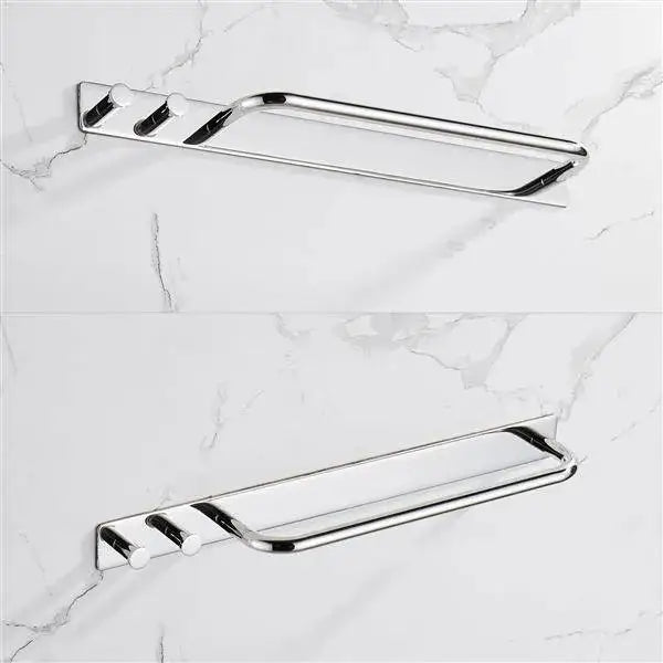 Strong Viscosity Adhesive Bright Polishing Towel Bar Holder Rack Robe Hook Kitchen Storage Rod Bathroom Accessories MLNshops]