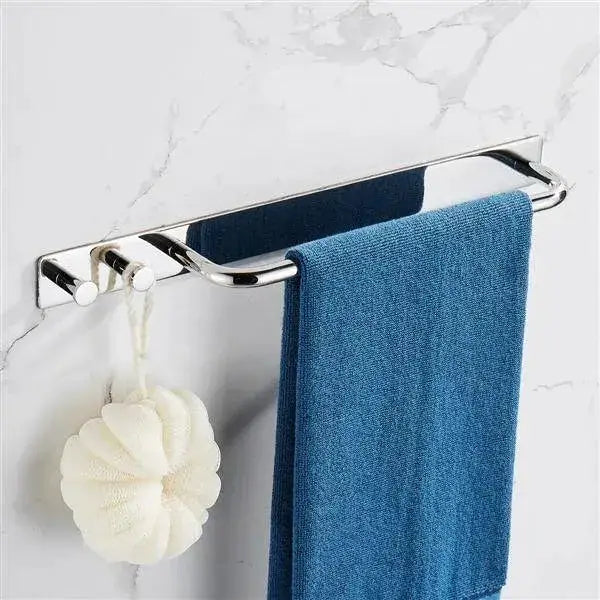 Strong Viscosity Adhesive Bright Polishing Towel Bar Holder Rack Robe Hook Kitchen Storage Rod Bathroom Accessories MLNshops]