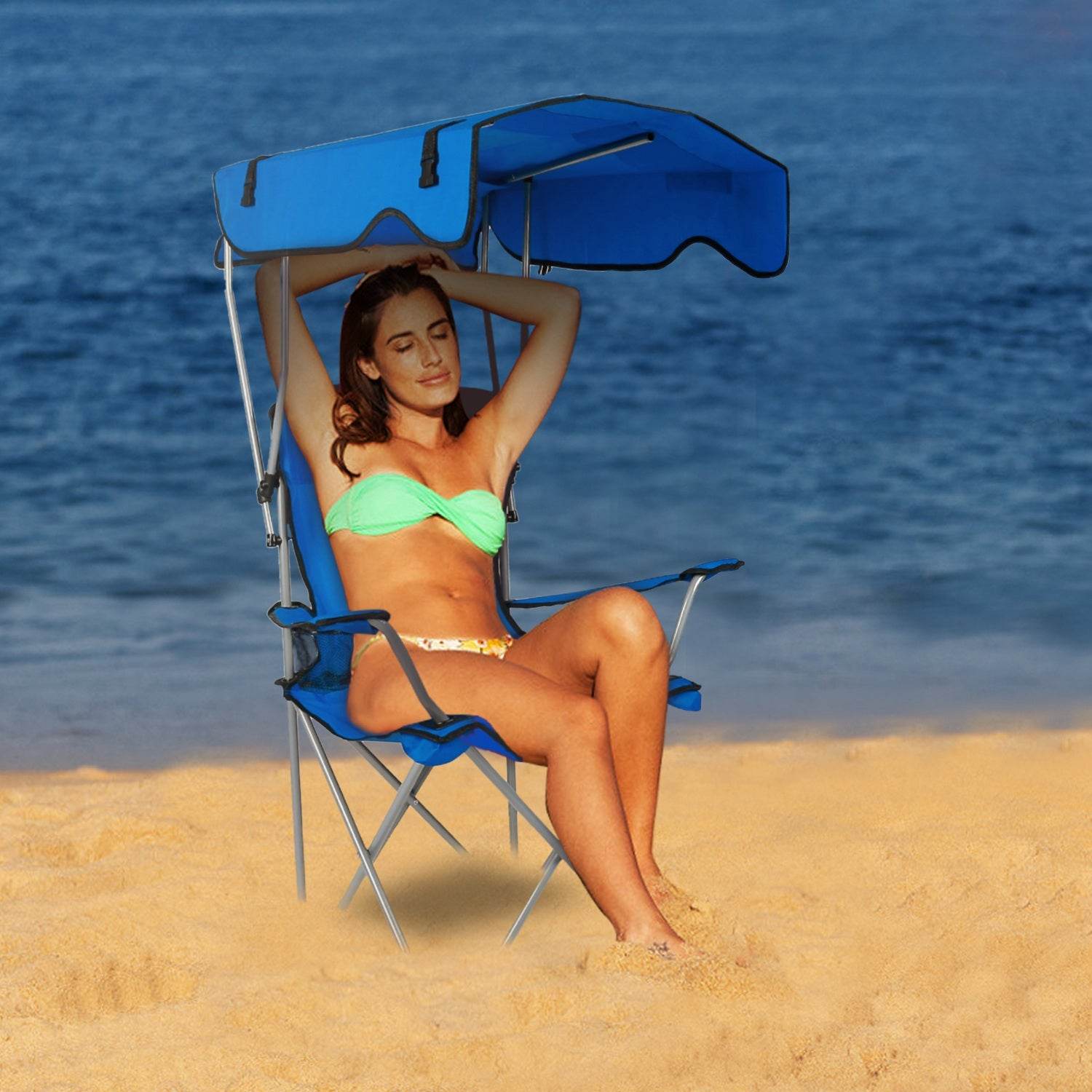 mlnshops Sun Protection Camping Chair with Canopy Default Title