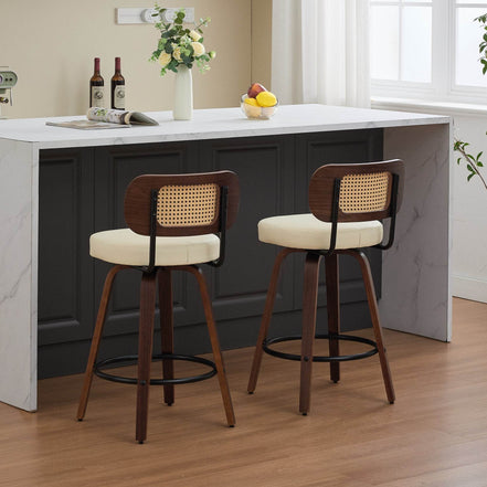 MLNshops Swivel Bar Stools for Kitchen Island with Cushioned Seat
