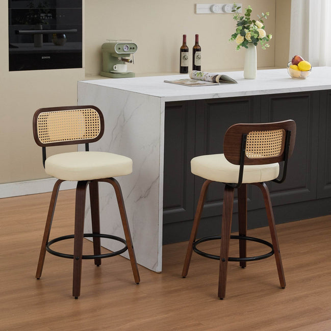 MLNshops Swivel Bar Stools for Kitchen Island with Cushioned Seat Default