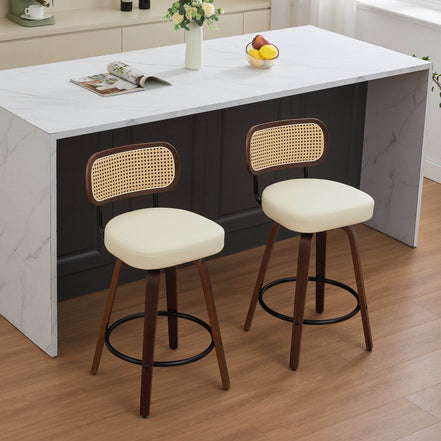 MLNshops Swivel Bar Stools for Kitchen Island with Cushioned Seat