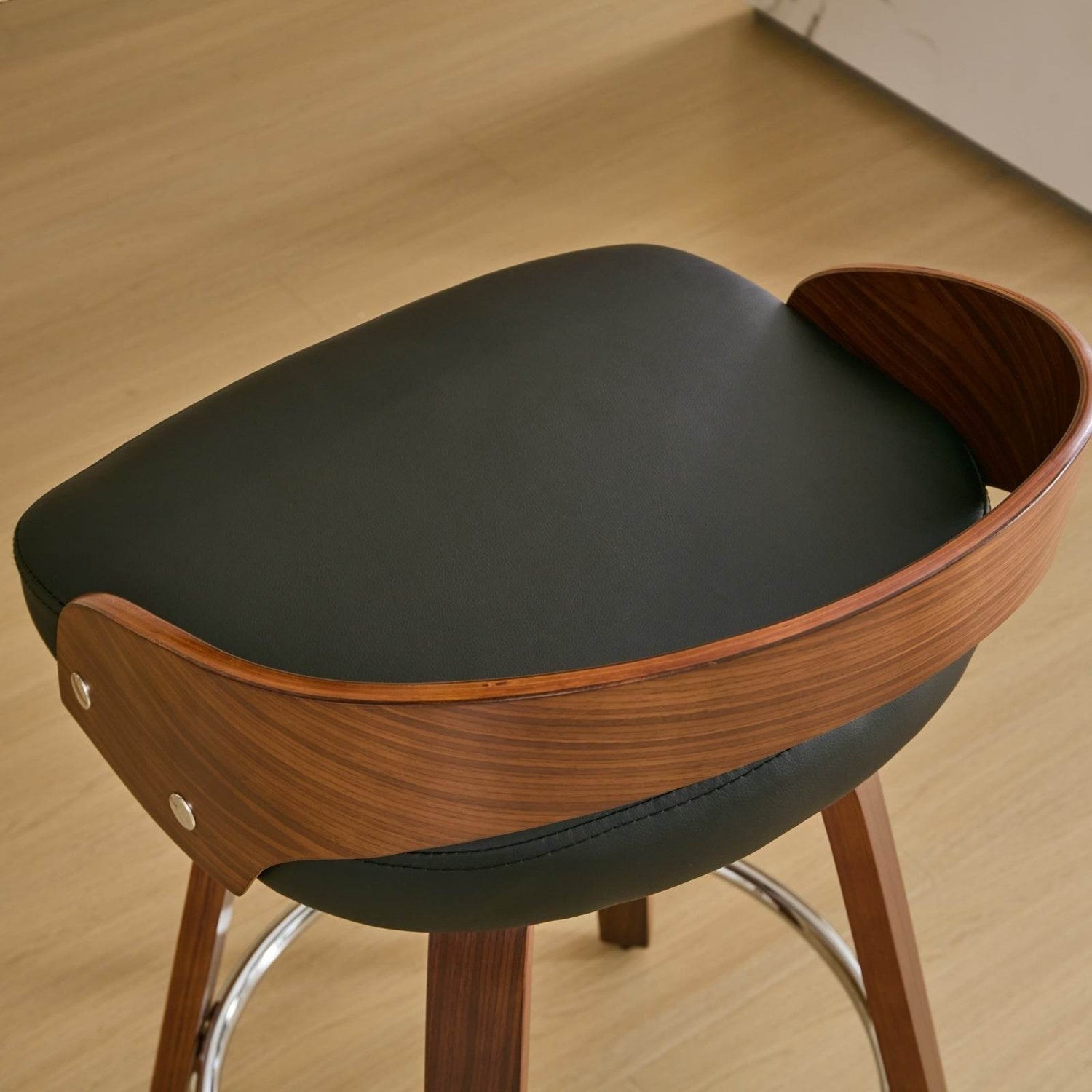 MLNshops Swivel Bar Stools Set of 2 with Wooden Frame