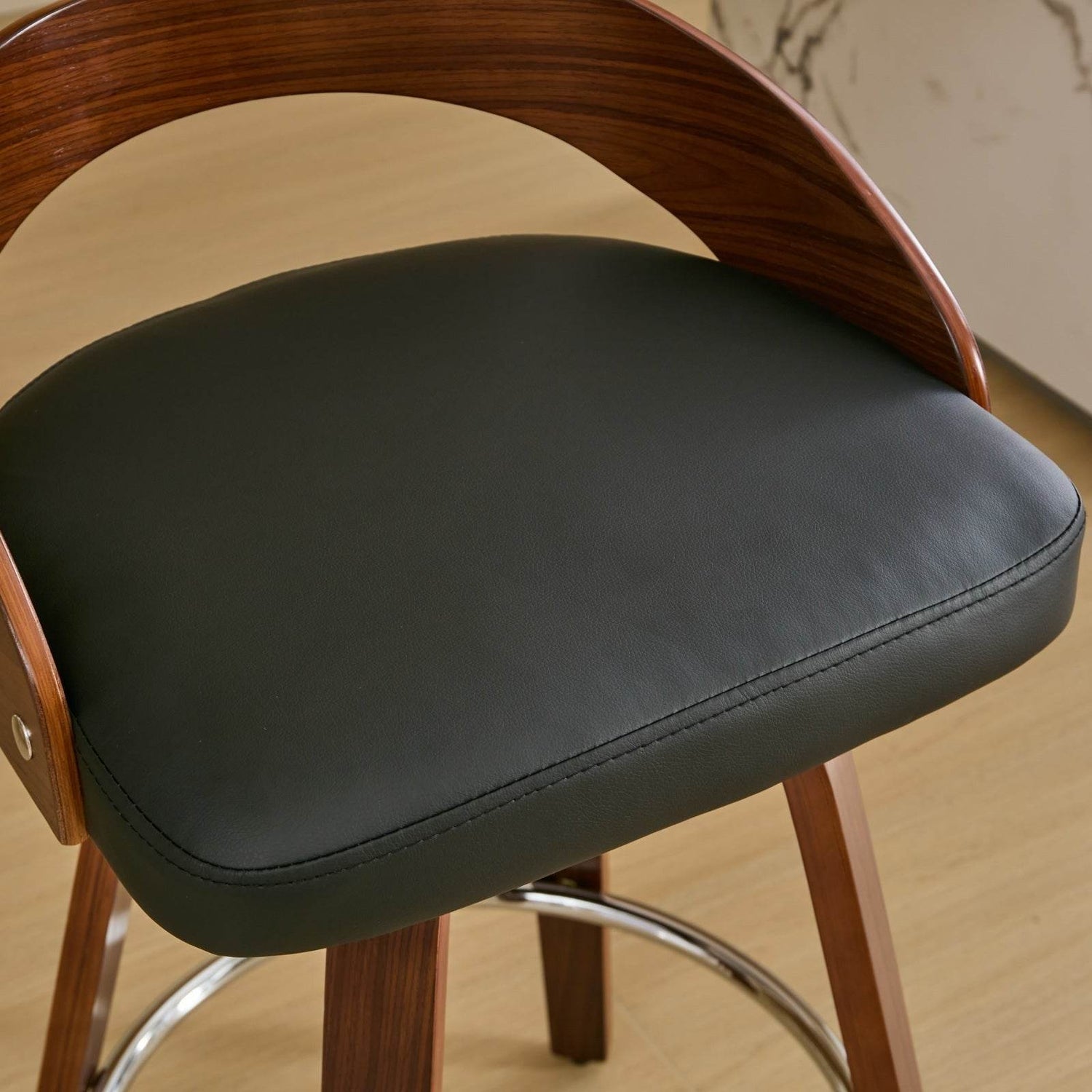MLNshops Swivel Bar Stools Set of 2 with Wooden Frame
