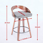 MLNshops Swivel Bar Stools Set of 2 with Wooden Frame