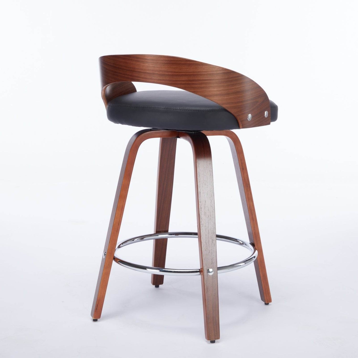 MLNshops Swivel Bar Stools Set of 2 with Wooden Frame
