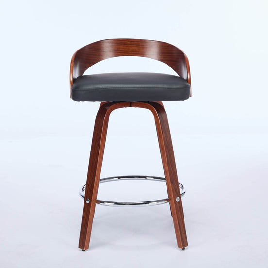 MLNshops Swivel Bar Stools Set of 2 with Wooden Frame