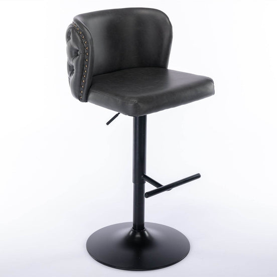 MLNshops Swivel Barstools with Tufted Back - Adjustable Height