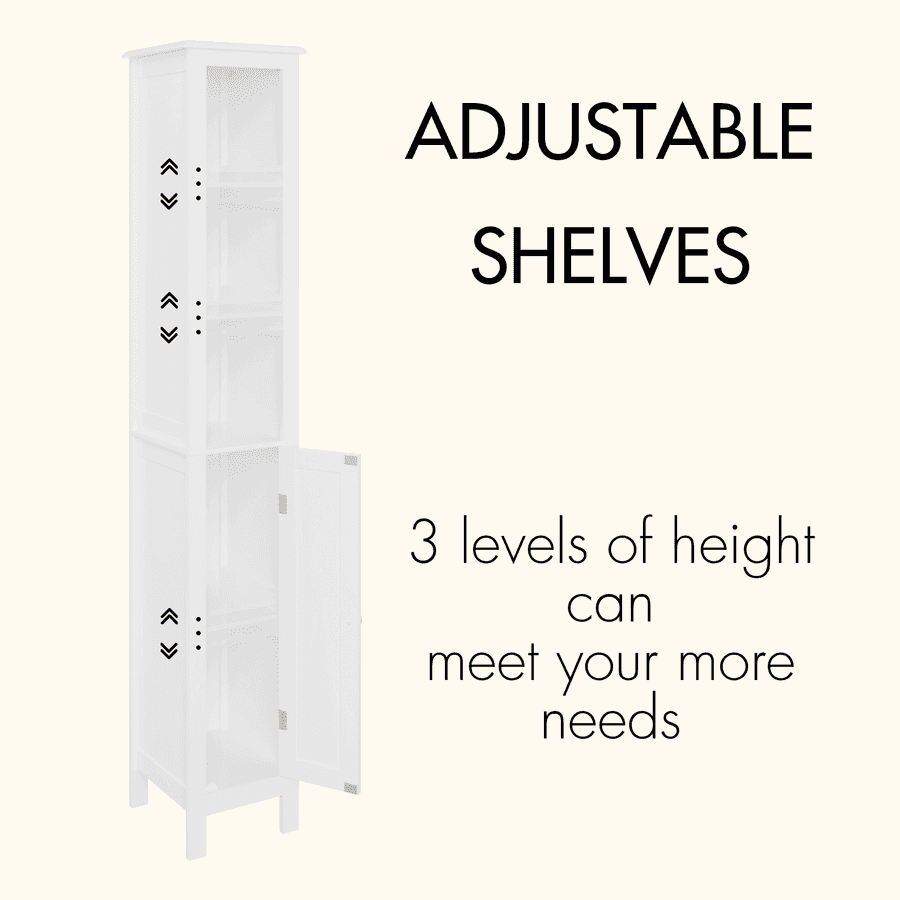 MLNshops Tall Bathroom Storage Cabinet - Stylish & Functional