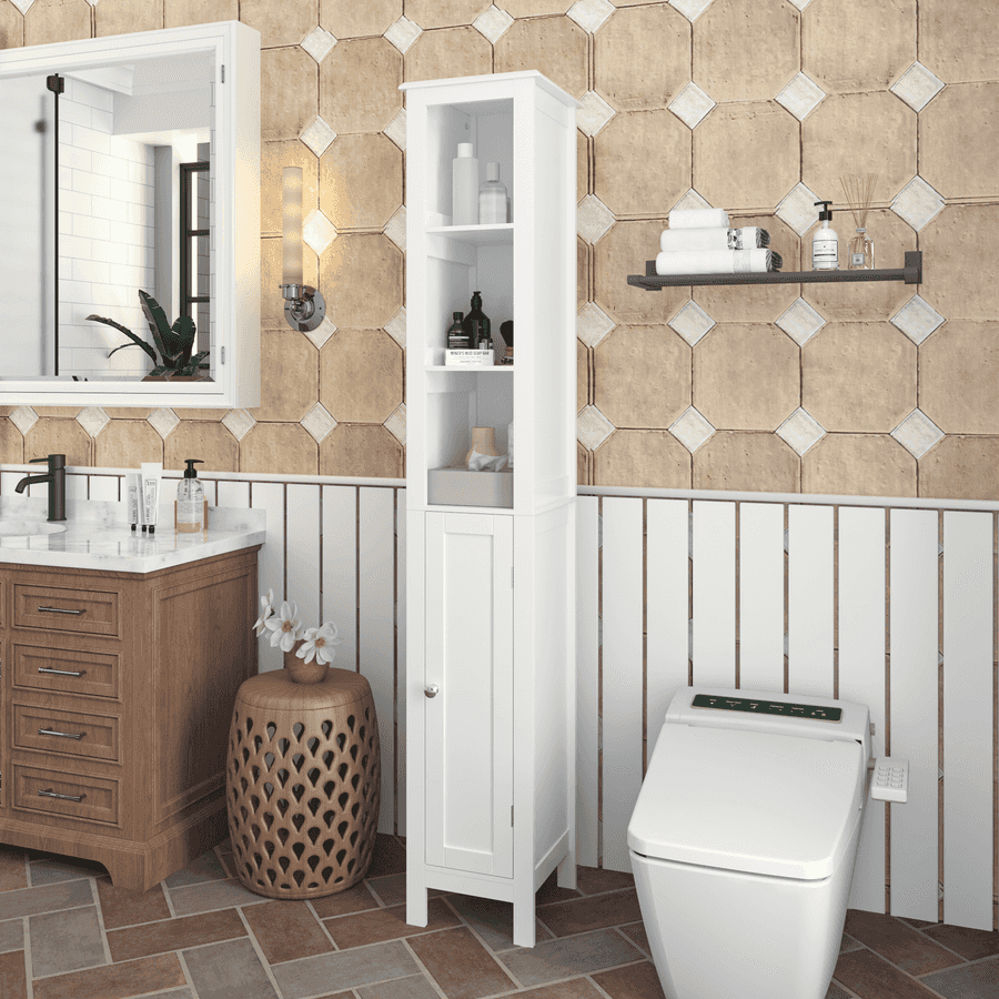 MLNshops Tall Bathroom Storage Cabinet - Stylish & Functional