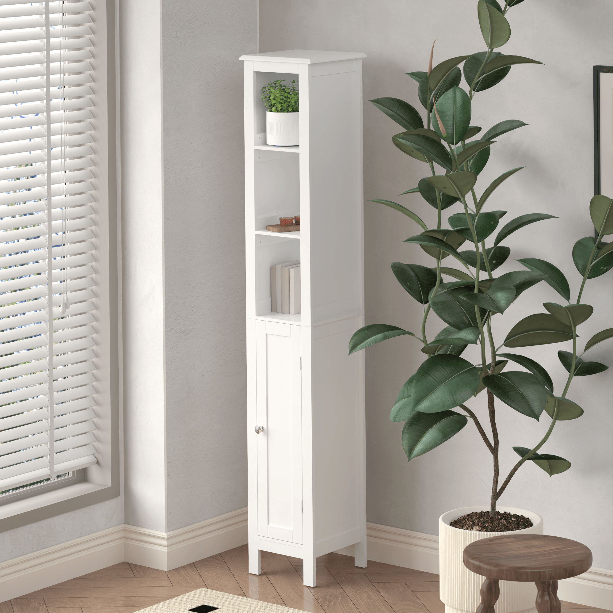 MLNshops Tall Bathroom Storage Cabinet - Stylish & Functional