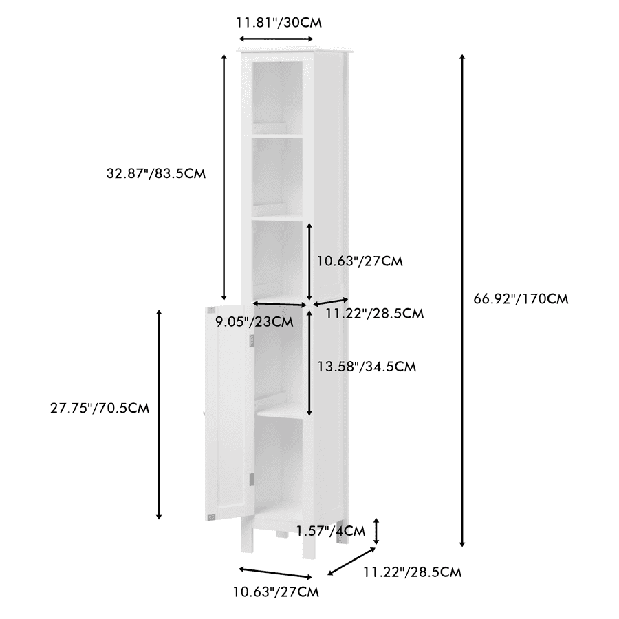 MLNshops Tall Bathroom Storage Cabinet - Stylish & Functional