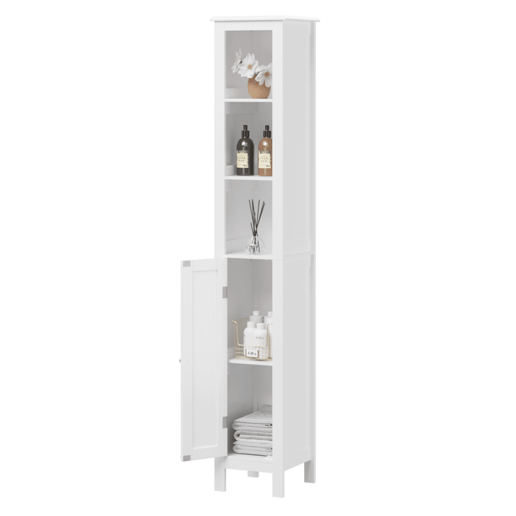 MLNshops Tall Bathroom Storage Cabinet - Stylish & Functional