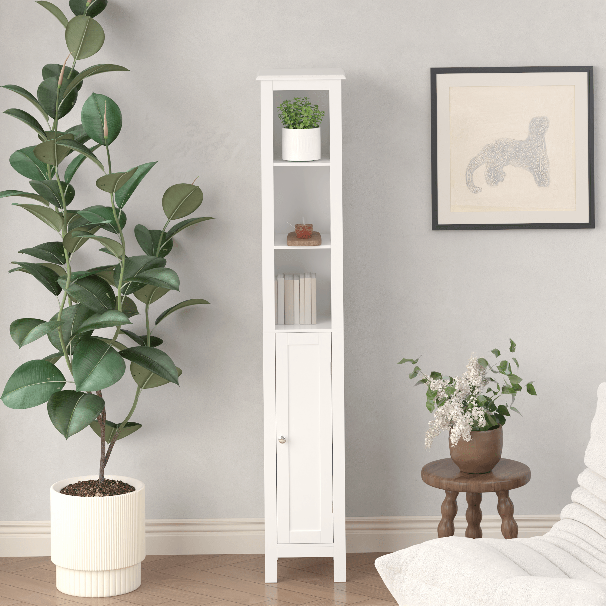 MLNshops Tall Bathroom Storage Cabinet - Stylish & Functional
