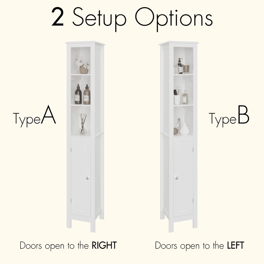 MLNshops Tall Bathroom Storage Cabinet - Stylish & Functional