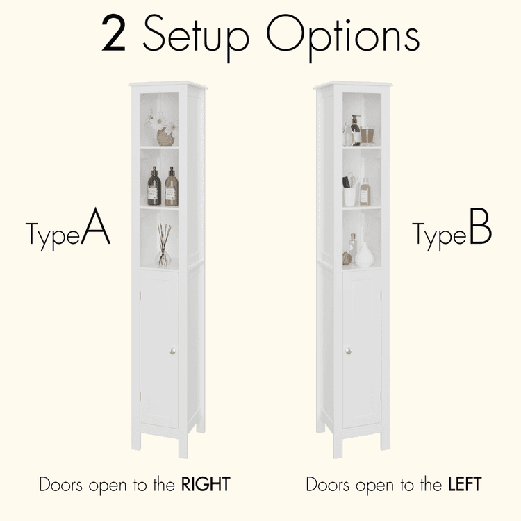 MLNshops Tall Bathroom Storage Cabinet - Stylish & Functional