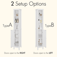 MLNshops Tall Bathroom Storage Cabinet - Stylish & Functional