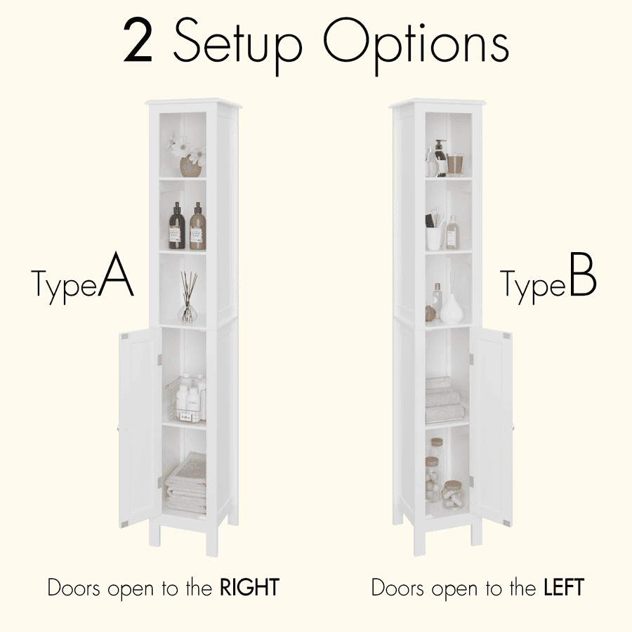 MLNshops Tall Bathroom Storage Cabinet - Stylish & Functional