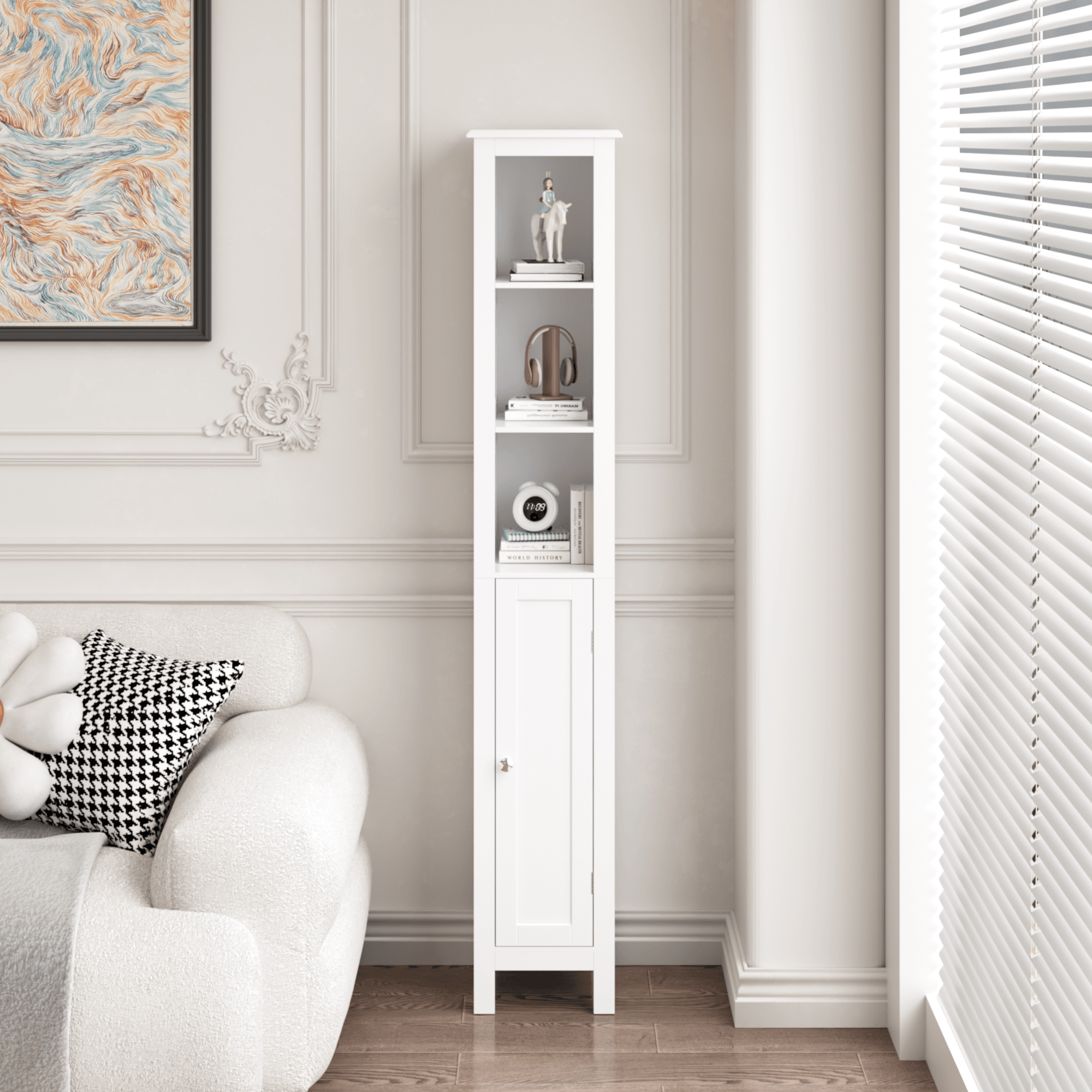 MLNshops Tall Bathroom Storage Cabinet - Stylish & Functional