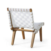MLNshops 3-Piece White Teak Patio Set for Outdoor Relaxation