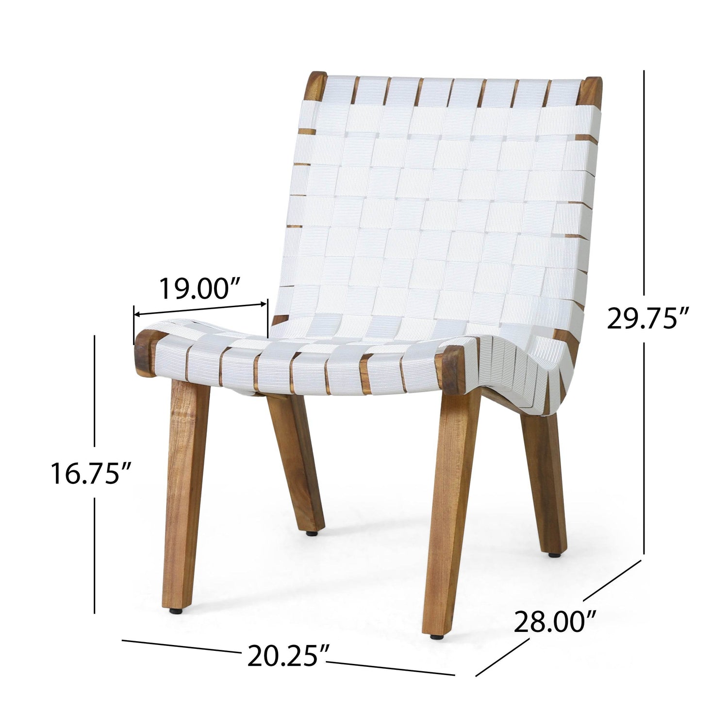 MLNshops 3-Piece White Teak Patio Set for Outdoor Relaxation
