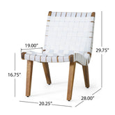 MLNshops 3-Piece White Teak Patio Set for Outdoor Relaxation