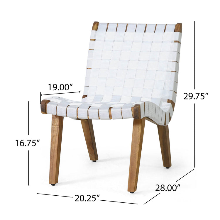 MLNshops 3-Piece White Teak Patio Set for Outdoor Relaxation