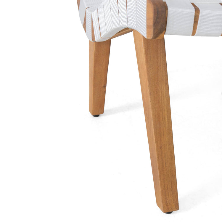 MLNshops 3-Piece White Teak Patio Set for Outdoor Relaxation