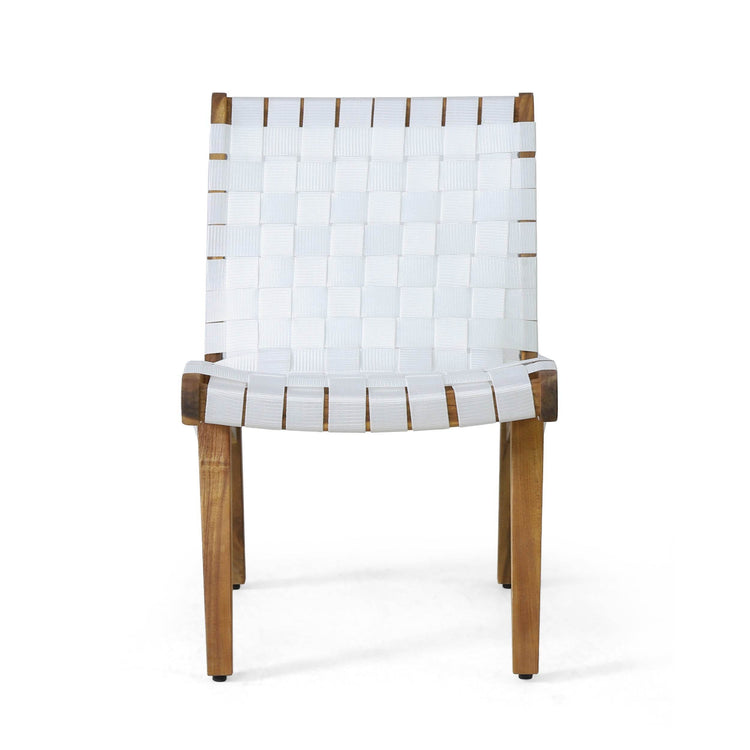 MLNshops 3-Piece White Teak Patio Set for Outdoor Relaxation