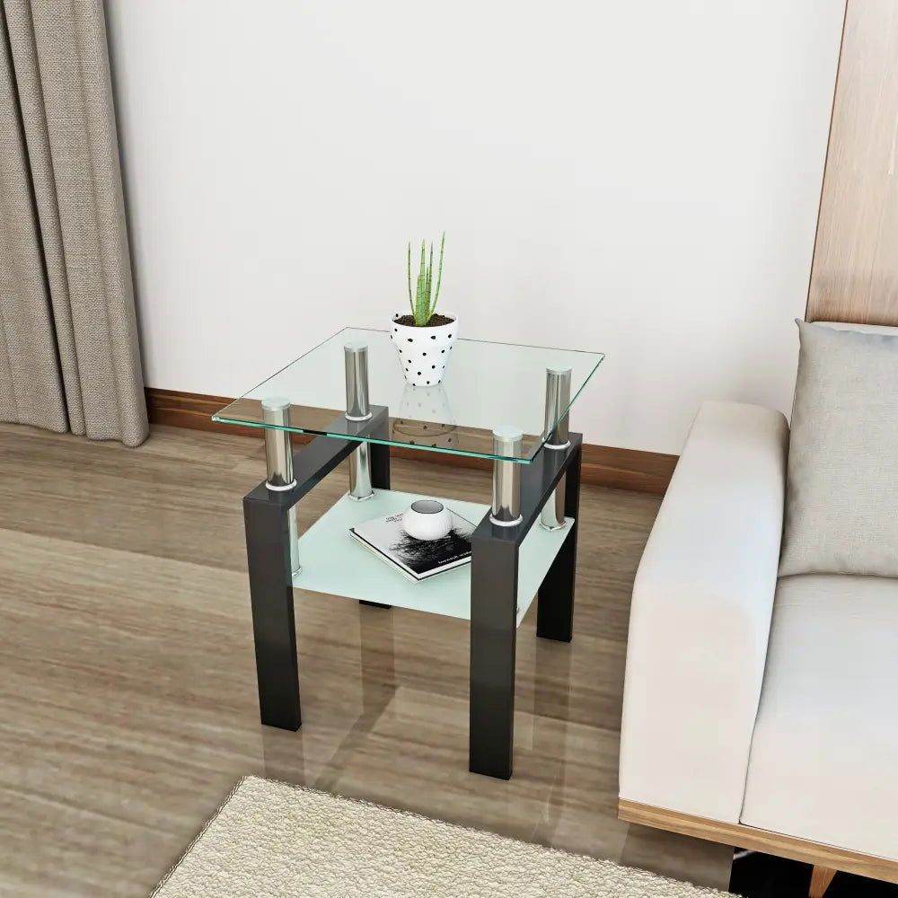 MLNshops Tempered Glass Coffee Table for Modern Living