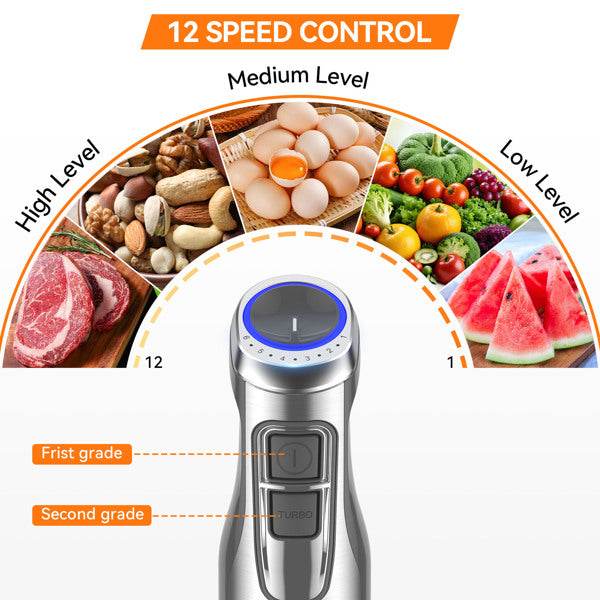 MLNshops 1000W Immersion Hand Blender with Attachments