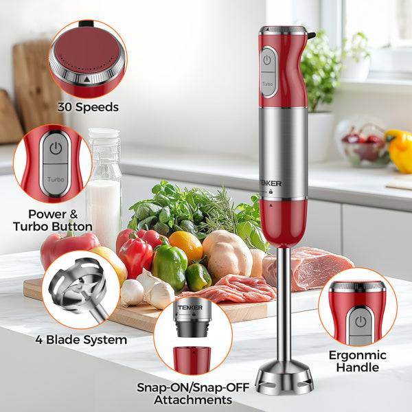 Ergonomic blender handle with turbo boost button for power blending