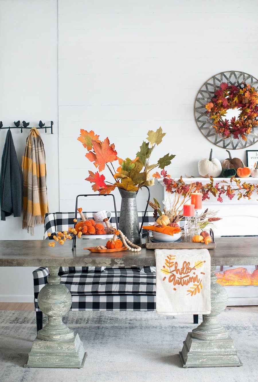 MLNshops Thanksgiving Table Centerpiece Pumpkins Ornament Set