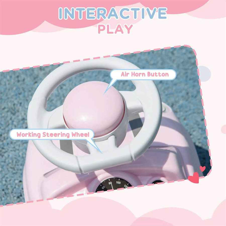 mlnshops Toddler Ride-On Car with Horn - Pink