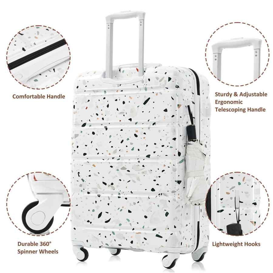 MLNshops 3 Piece Hard Shell Luggage Set with USB Port