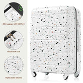 MLNshops 3 Piece Hard Shell Luggage Set with USB Port
