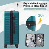 MLNshops expandable hardside suitcase with USB port - 3pc