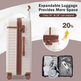 MLNshops 3-Piece front opening luggage set - Hardshell USB