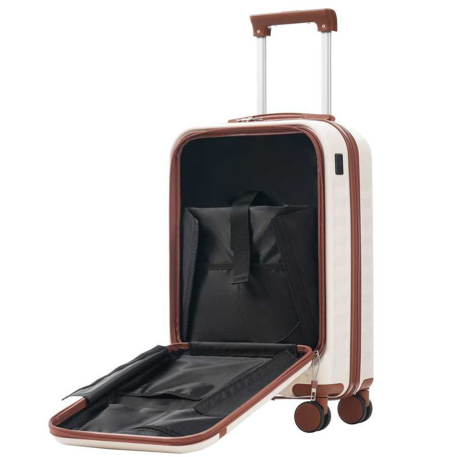 MLNshops 3-Piece front opening luggage set - Hardshell USB