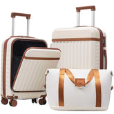 MLNshops 3-Piece front opening luggage set - Hardshell USB