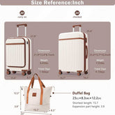 MLNshops 3-Piece front opening luggage set - Hardshell USB