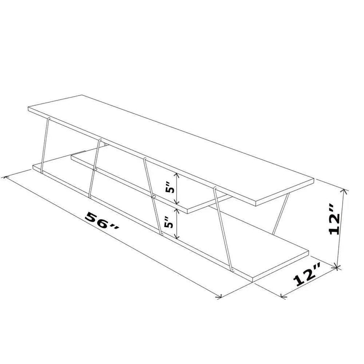 MLNshops 56 Inch TV Stand with Shelves - Sleek Design
