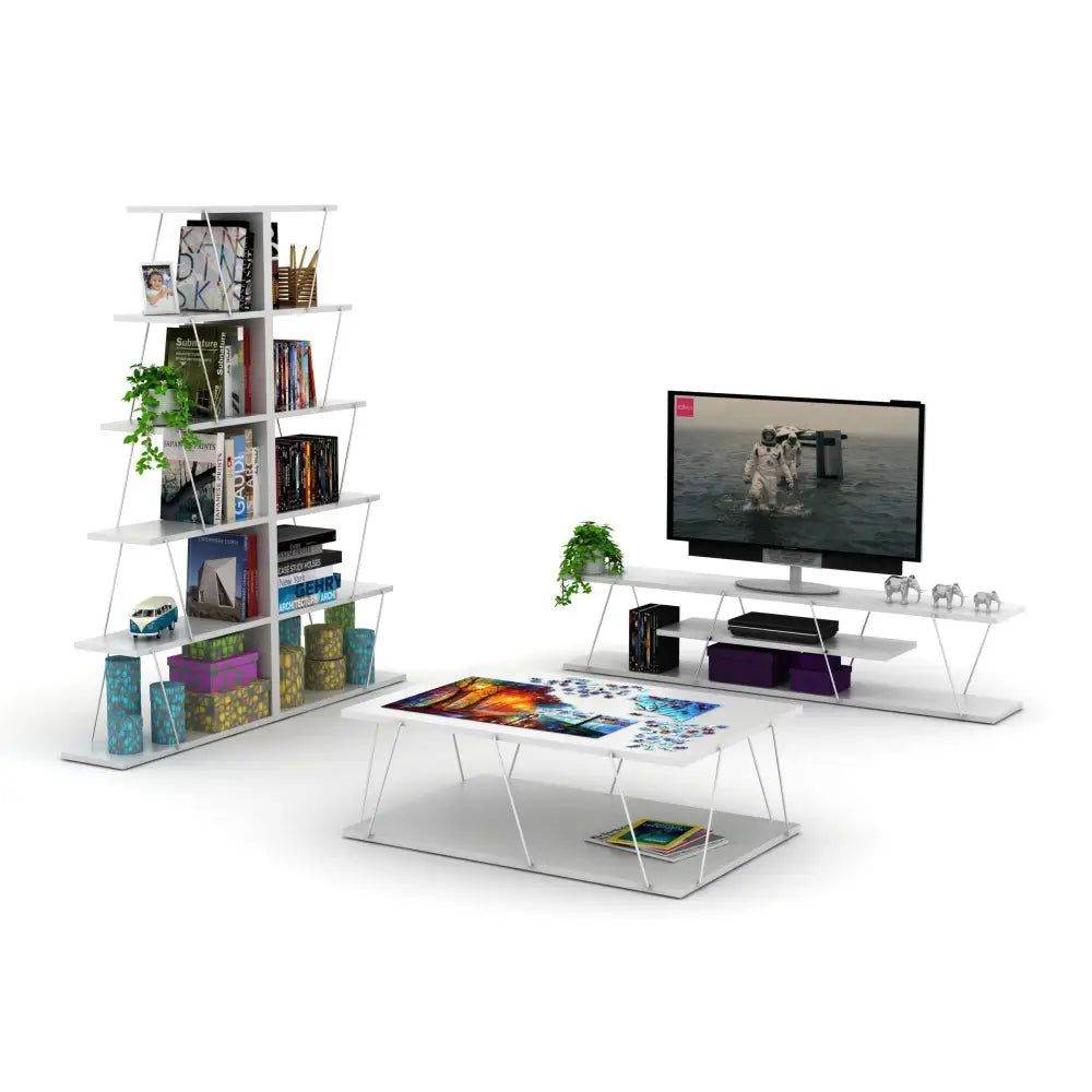 MLNshops 56 Inch TV Stand with Shelves - Sleek Design