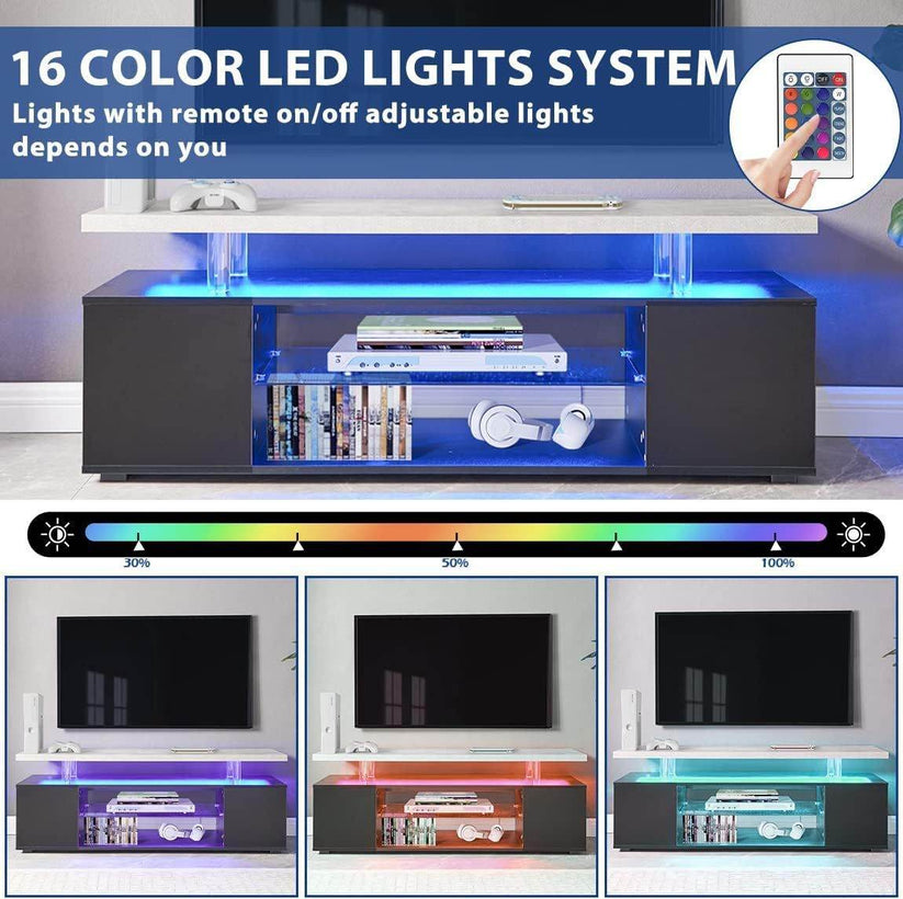 Modern TV stand LED lighting features