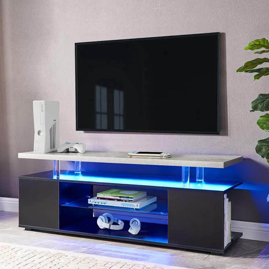 MLNshops Modern TV Stand for 60 Inch TV with LED Lights - MLNshops