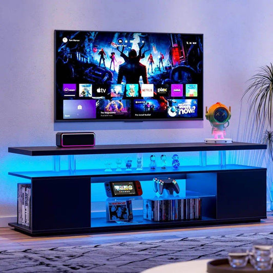 MLNshops Modern TV Stand for 70 Inch TV - Stylish Media Center