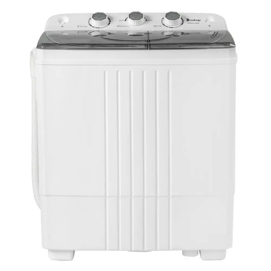 Twin Tub with Built-in Drain Pump XPB45-428S 20Lbs Semi-automatic Twin Tube Washing Machine White & grey MLNshops]